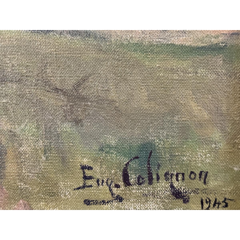 Eugène COLIGNON «Les Rochers de Marche-les-Dames» peinture sur toile, 1945 Eugène COLIGNON «Les Rochers de Marche-les-Dames» peinture sur toile, 1945