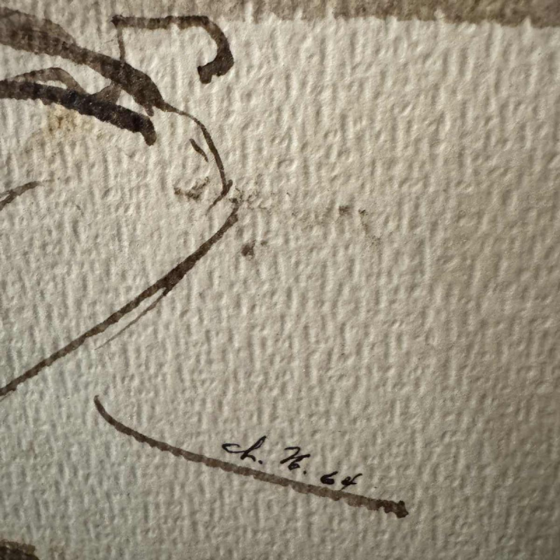 Christian HOCQUET « Un bon petit verre 
» aquarelle 1964 Christian HOCQUET « Un bon petit verre 
» aquarelle 1964