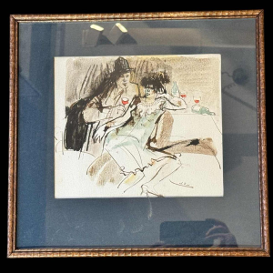 Christian HOCQUET « Un bon petit verre 
» aquarelle 1964 Christian HOCQUET « Un bon petit verre 
» aquarelle 1964