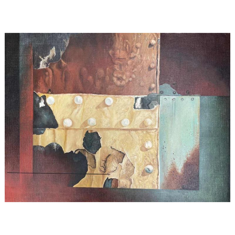 Hermann FRA à identifier datée 1986 hst 60x90 cm