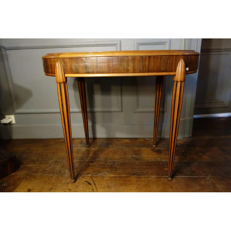 Art Deco ovale bijzettafel, ingelegd ster, Stijl Sue & Mare Circa 1920