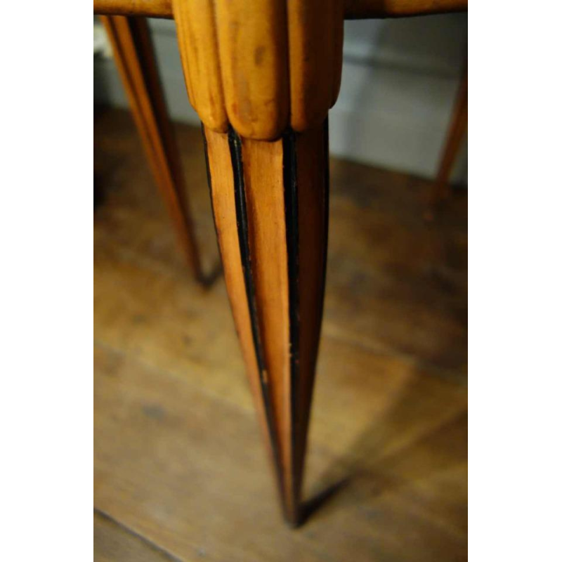 Art Deco Side / Coffee oval Table, star inlaid, Style Sue & Mare Circa 1920
