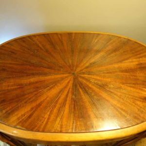 Art Deco Side / Coffee oval Table, star inlaid, Style Sue & Mare Circa 1920