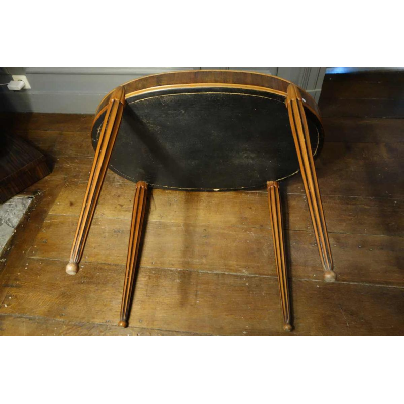 Table d'appoint ovale Art Déco marquetée en étoile, Style Sue & Mare, circa 1920
