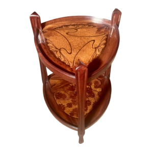 Louis Majorelle, table d'appoint / guéridon Art nouveau, décor floral marqueté