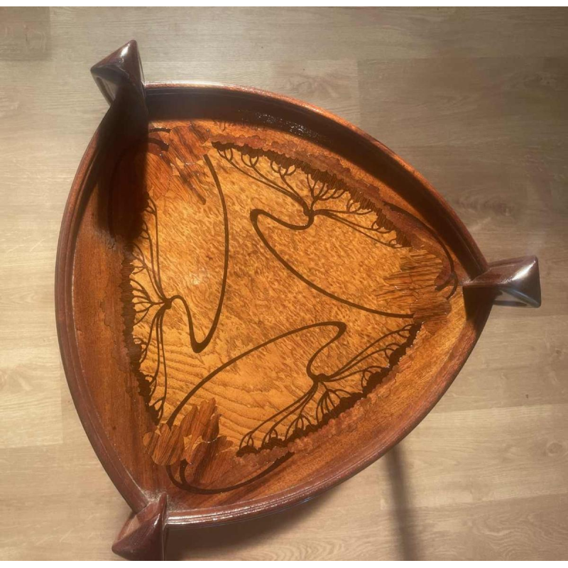 Louis Majorelle, table d'appoint / guéridon Art nouveau, décor floral marqueté