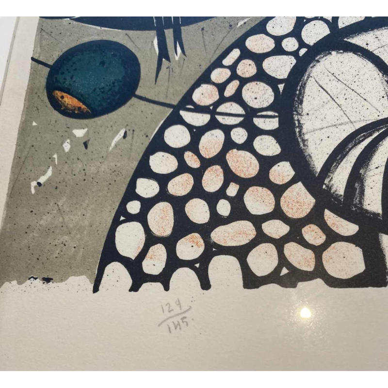 Gustave Camus “Paar personages” kleurenlitho genummerd 129/145, 20e eeuw