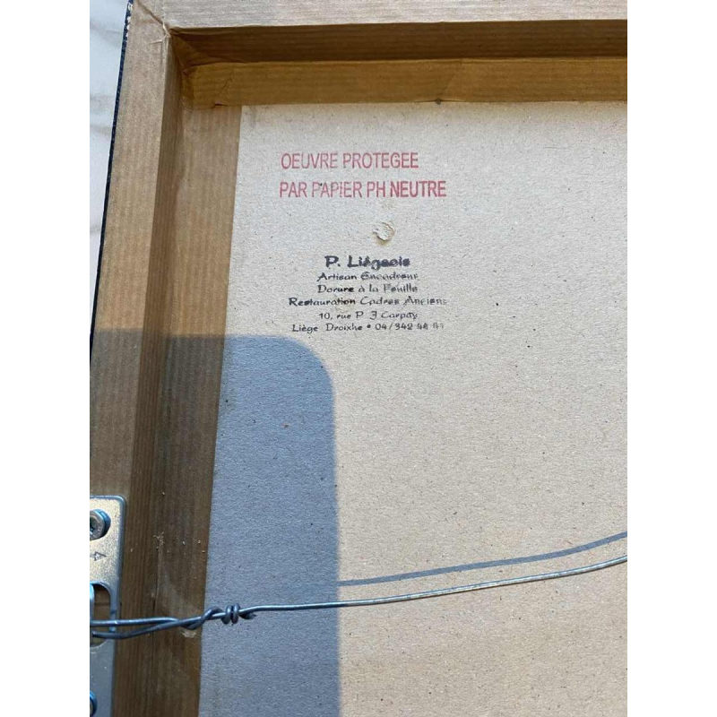 Gustave Camus ‘Pair of characters’ coloured lithograph numbered 129/145, 20th century