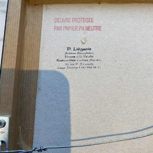 Gustave Camus "couple de personnages" lithogravure couleur numérotée 129/145, XXème siècle