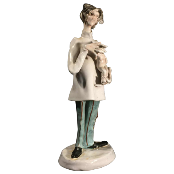 Italian doctor sculpture, obstetrician gynecologist pediatrician 1970