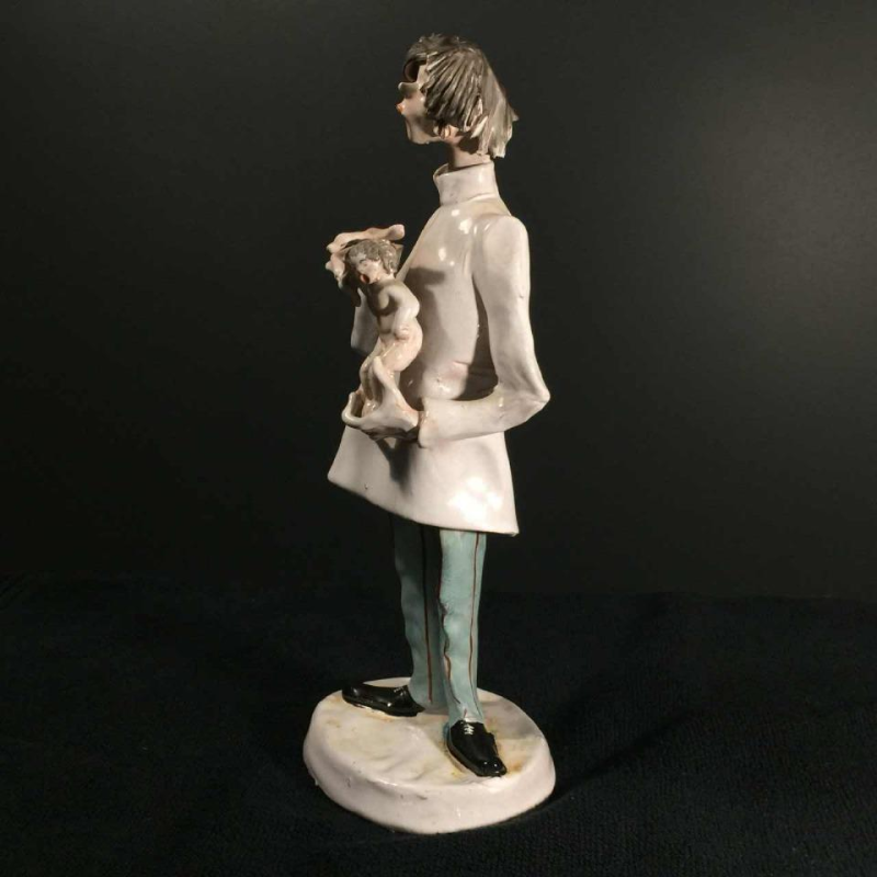 Italian doctor sculpture, obstetrician gynecologist pediatrician 1970