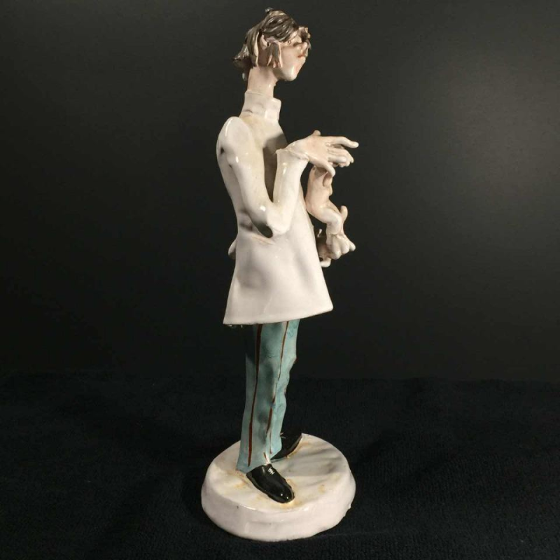 Italian doctor sculpture, obstetrician gynecologist pediatrician 1970