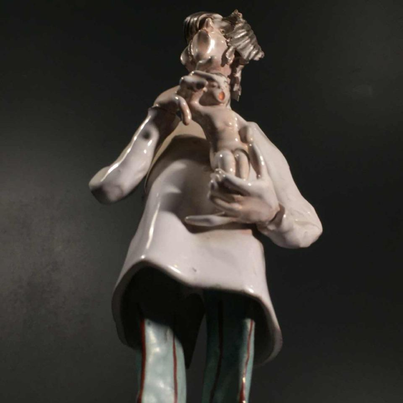 Italian doctor sculpture, obstetrician gynecologist pediatrician 1970