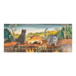 Marie-Louise BATARDY « Mijn 3 katten » schilderij olie op doek