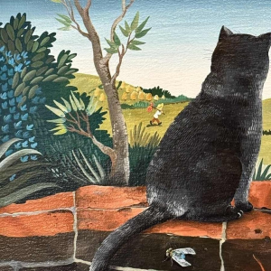 Marie-Louise BATARDY «My 3 cats » painting oil on canvas