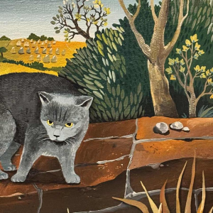 Marie-Louise BATARDY « Mes 3 chats » peinture huile sur toile