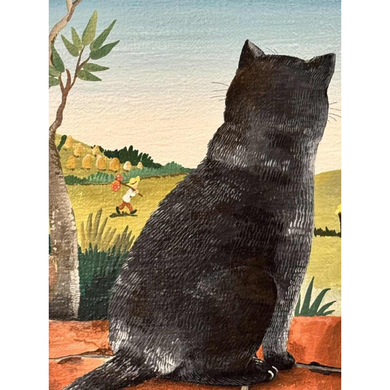 Marie-Louise BATARDY « Mijn 3 katten » schilderij olie op doek