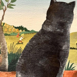 Marie-Louise BATARDY « Mes 3 chats » peinture huile sur toile