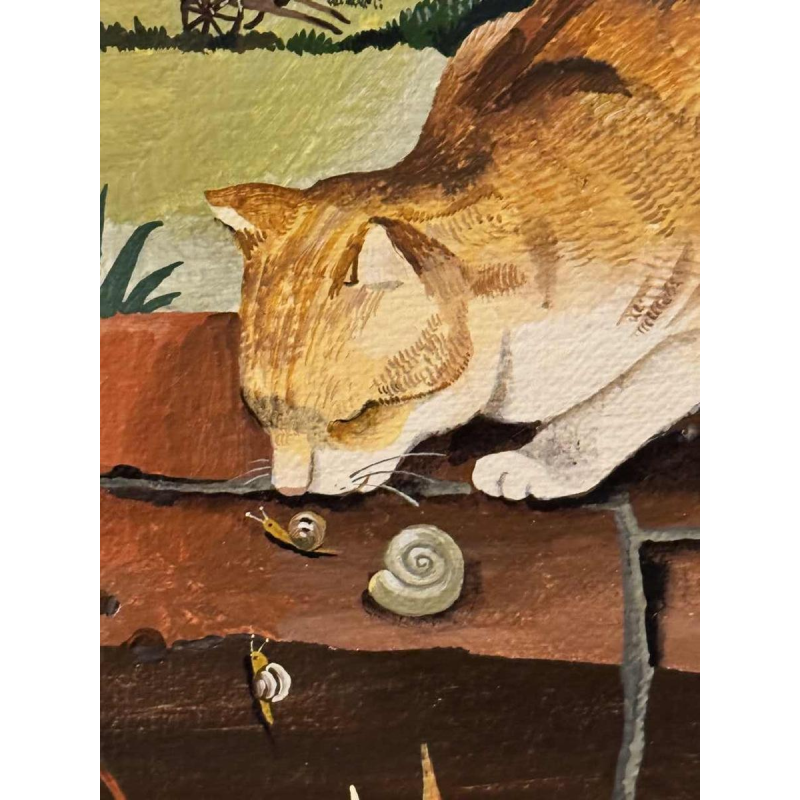 Marie-Louise BATARDY « Mijn 3 katten » schilderij olie op doek