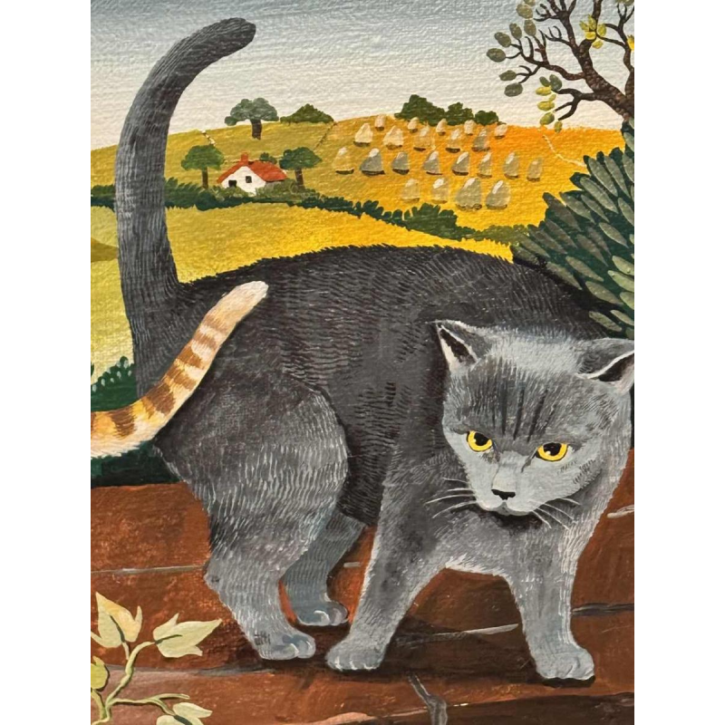 Marie-Louise BATARDY « Mes 3 chats » peinture huile sur toile