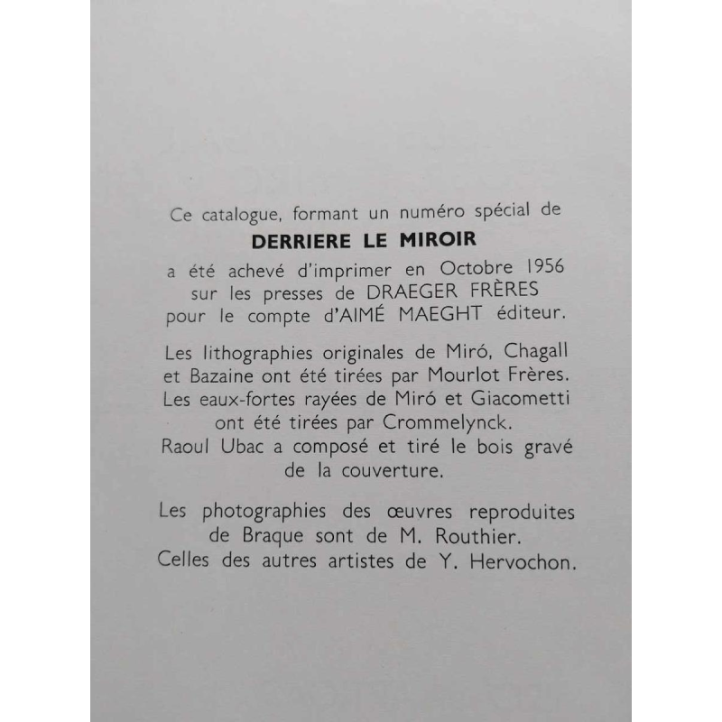 Derrière Le Miroir n° 92-93, Dix ans d'édition, Paris, Editions Maeght, 1956