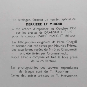 Derrière Le Miroir n° 92-93, Dix ans d'édition, Parijs, Editions Maeght, 1956
