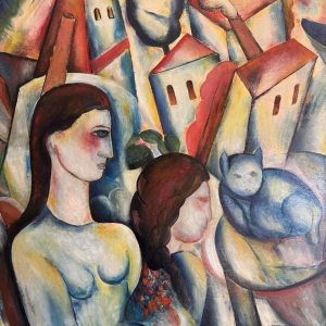 Marcel HOCQ "Notre vieux chat" peinture huile sur panneau