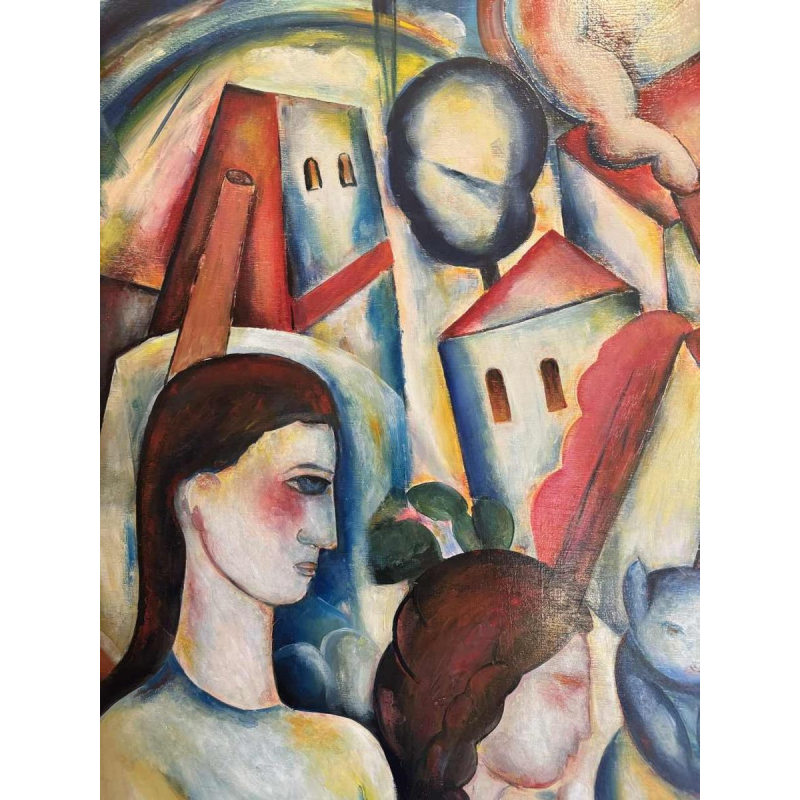 Marcel HOCQ "Notre vieux chat" peinture huile sur panneau