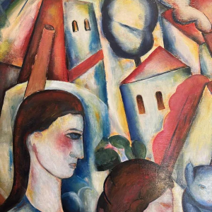 Marcel HOCQ «Onze oude kat» schilderij olie op paneel