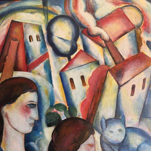 Marcel HOCQ "Our old cat» painting oil on panel