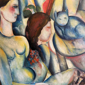 Marcel HOCQ "Notre vieux chat" peinture huile sur panneau