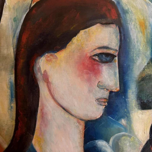 Marcel HOCQ "Notre vieux chat" peinture huile sur panneau