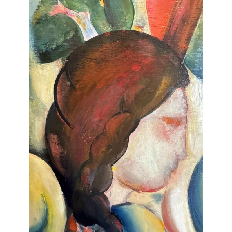 Marcel HOCQ "Notre vieux chat" peinture huile sur panneau