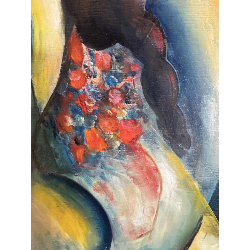 Marcel HOCQ "Notre vieux chat" peinture huile sur panneau