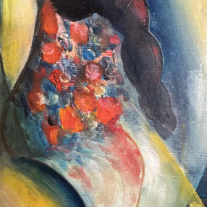 Marcel HOCQ «Onze oude kat» schilderij olie op paneel