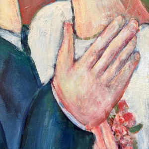 Marcel HOCQ (1933-2021): «De getrouwden » schilderij olie op doek