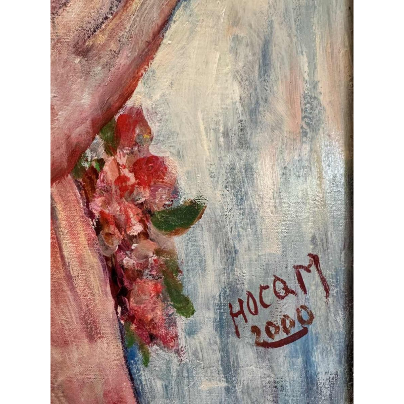 Marcel HOCQ (1933-2021): «De getrouwden » schilderij olie op doek