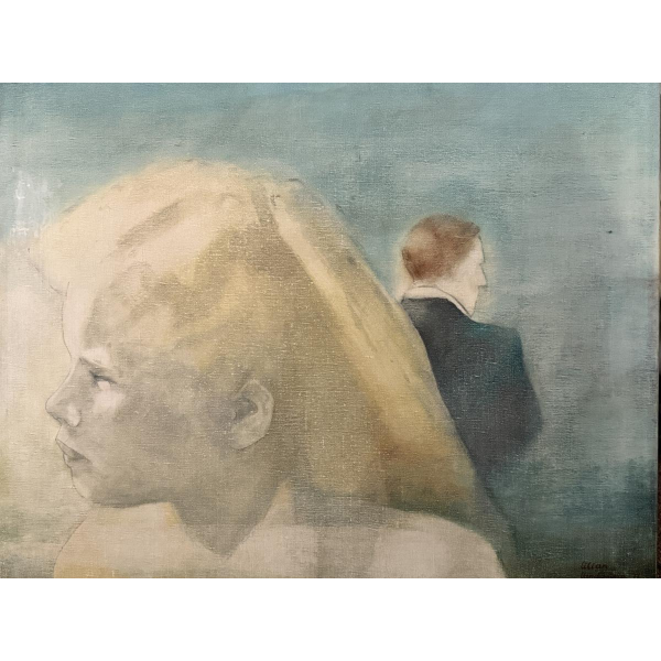 Lilian Van Damme "Indoctrination 2" painting on canvas, 1977