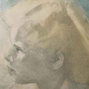 Lilian Van Damme "Indoctrinatie 2" schilderij op doek, 1977 Lilian Van Damme "Indoctrinatie 2" schilderij op doek, 1977