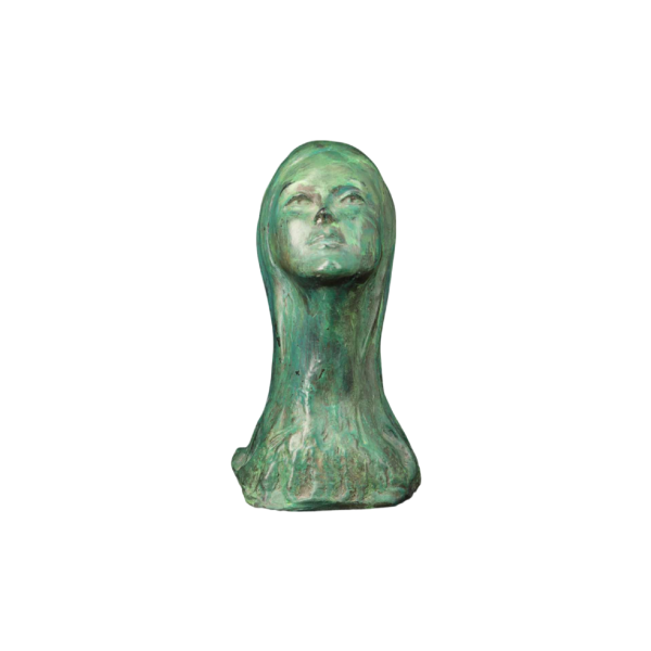 Charles Delporte 'Bust of a young woman' sculpture in composite materials