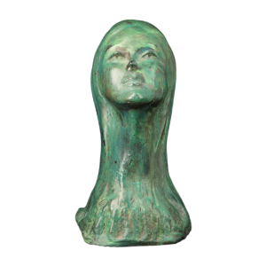 Charles Delporte 'Bust of a young woman' sculpture in composite materials