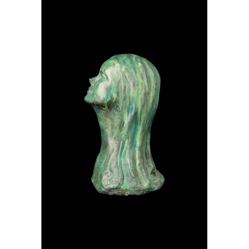 Charles Delporte 'Buste de jeune femme' sculpture en matériaux composites