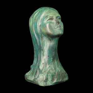 Charles Delporte 'Bust of a young woman' sculpture in composite materials