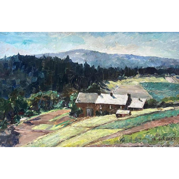 Marcel De LINCÉ “Landschap” olieverf op paneel