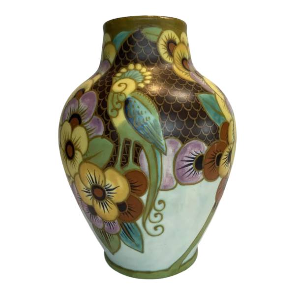 Catteau / Boch Frères Keramis vase, Art Deco ceramic vase, 1930s