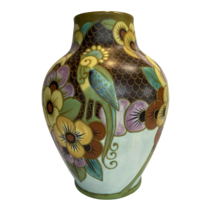 Vase Catteau / Boch Frères Keramis, vase Art Déco en céramique, 1930s