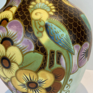 Catteau / Boch Frères Keramis vase, Art Deco ceramic vase, 1930s