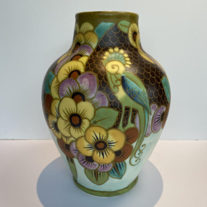 Catteau / Boch Frères Keramis vaas, Art Deco keramische vaas, jaren 30