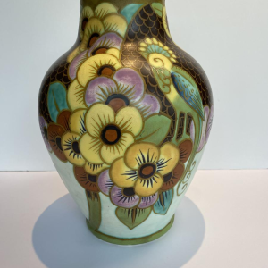 Vase Catteau / Boch Frères Keramis, vase Art Déco en céramique, 1930s