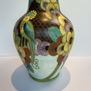 Catteau / Boch Frères Keramis vase, Art Deco ceramic vase, 1930s